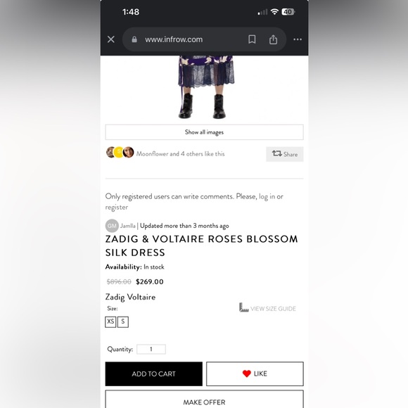 ZADIG & VOLTAIRE ROSES BLOSSOM SILK DRESS - Picture 9 of 9